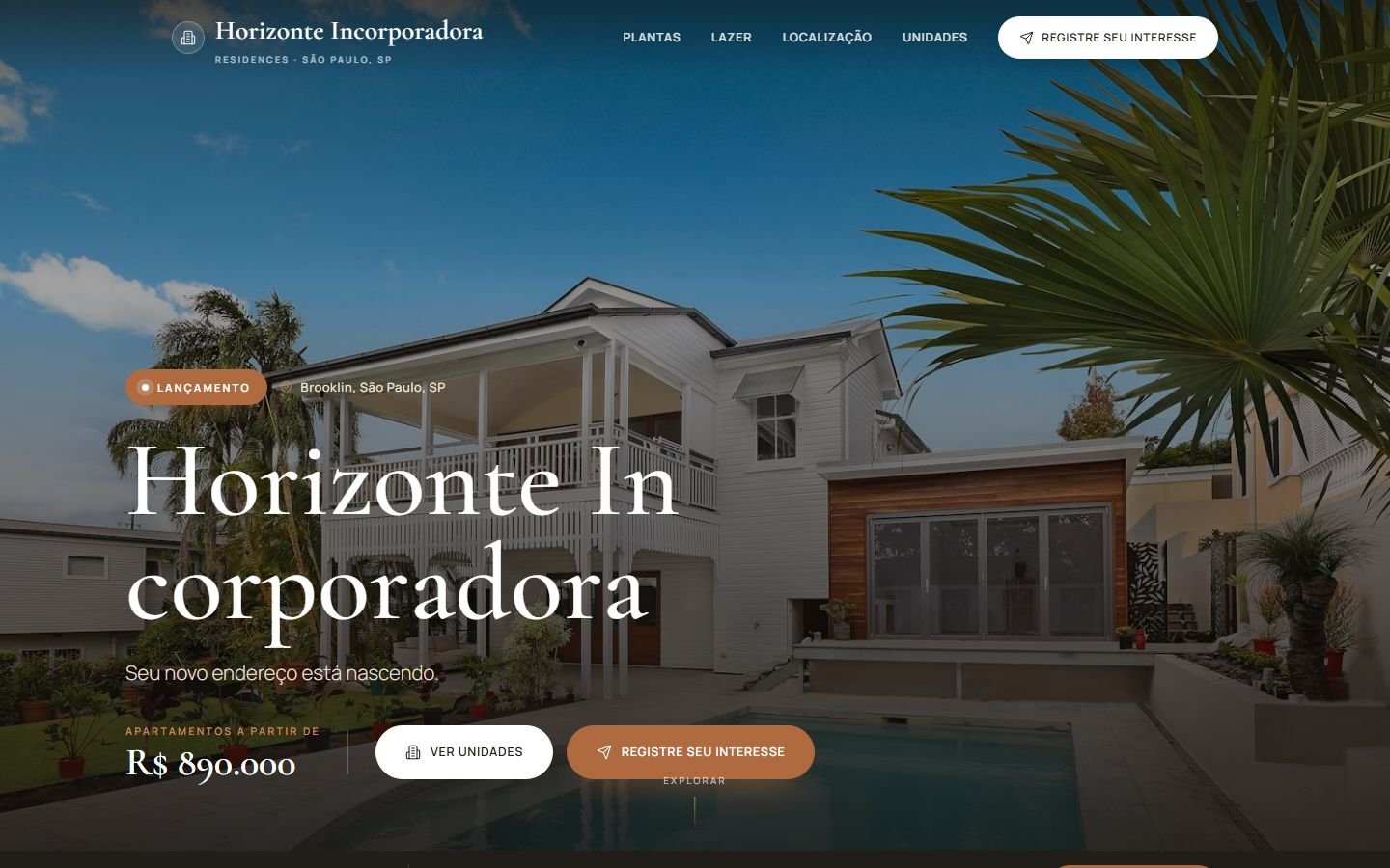 Site Horizonte Incorporadora