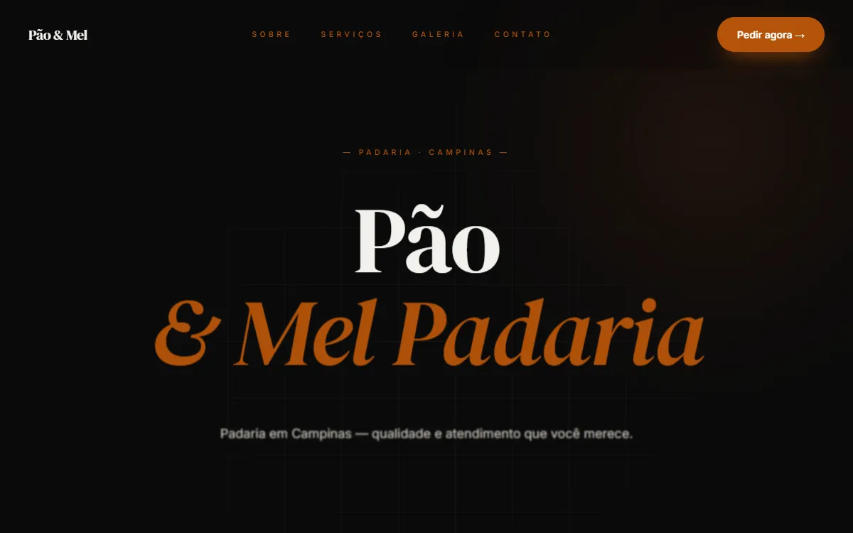 Site Pão & Mel Padaria