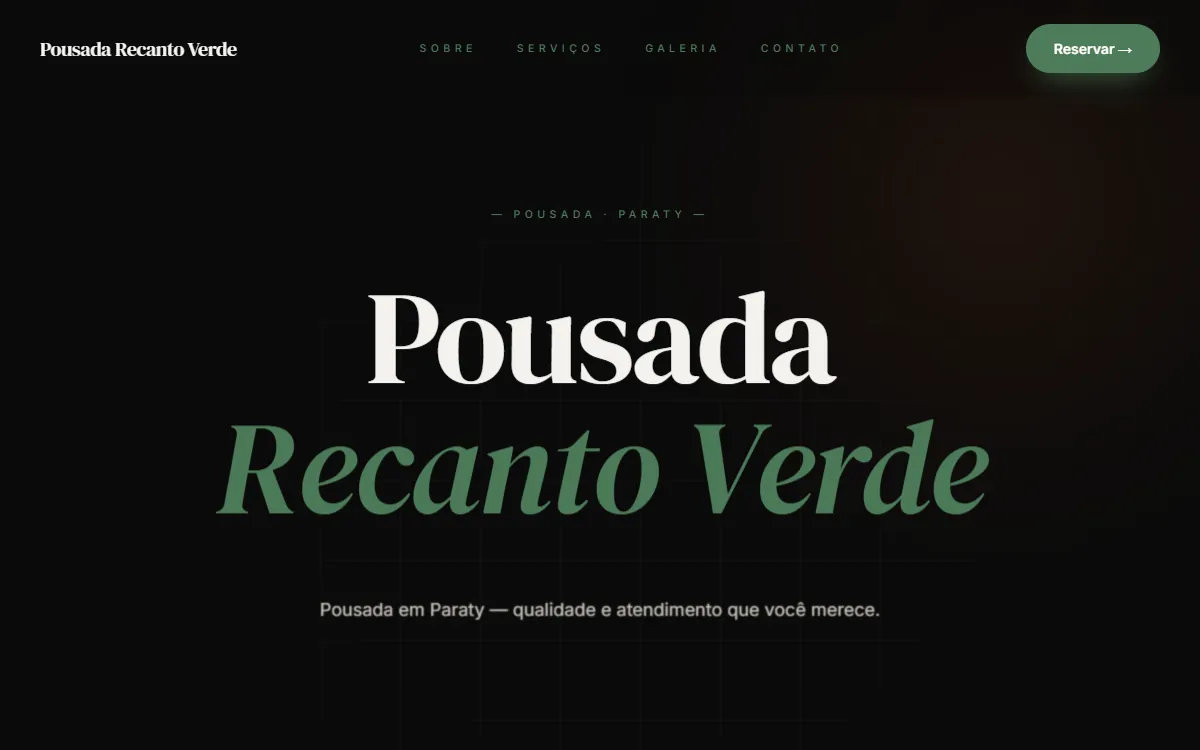 Site Pousada Recanto Verde