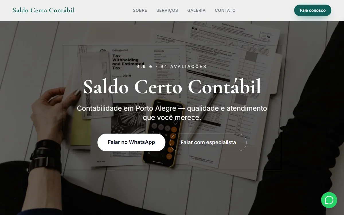 Site Saldo Certo Contábil